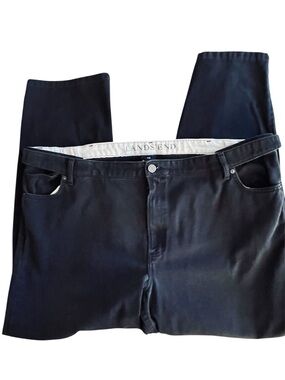 Lands' End Men's Black Tradional Fit Jeans waist 46 inseam 30/31